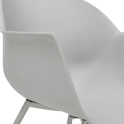 ALTEREGO Fauteuil Design Gris Accoudoirs Arrondi Piétement Gris DERBY New
