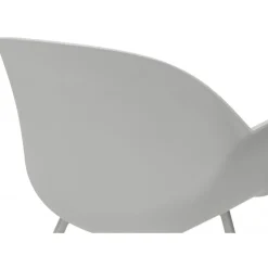 ALTEREGO Fauteuil Design Gris Accoudoirs Arrondi Piétement Gris DERBY New