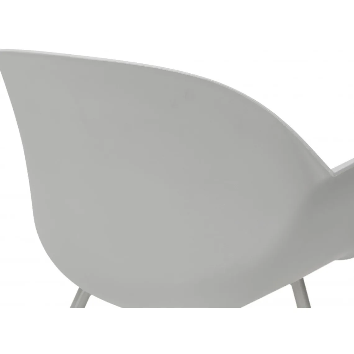 ALTEREGO Fauteuil Design Gris Accoudoirs Arrondi Piétement Gris DERBY New