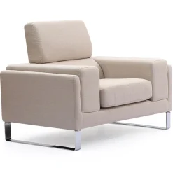 3S. x Home Fauteuil Design Tissu Beige BATO Sale