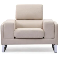 3S. x Home Fauteuil Design Tissu Beige BATO Sale