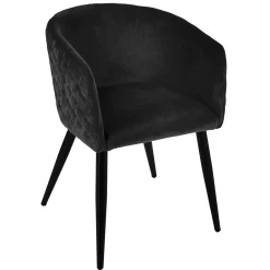 3S. x Home Fauteuil Diner Marlo En Velours Noir Best