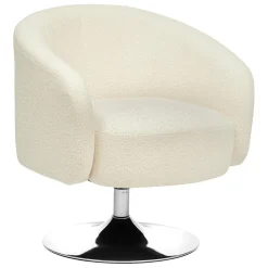 3S. x Home Fauteuil en bouclette blanc Outlet