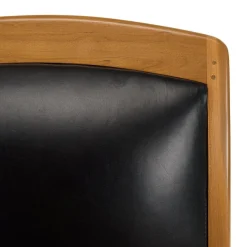 Macabane Fauteuil en teck et cuir style colonial - Noir Best