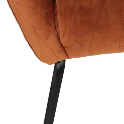 3S. x Home Fauteuil en velours cognac marron Outlet