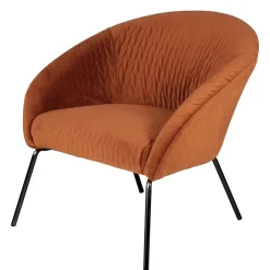 3S. x Home Fauteuil en velours cognac marron Outlet