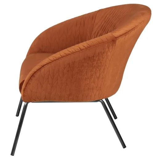 3S. x Home Fauteuil en velours cognac marron Outlet