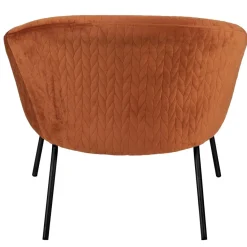 3S. x Home Fauteuil en velours cognac marron Outlet