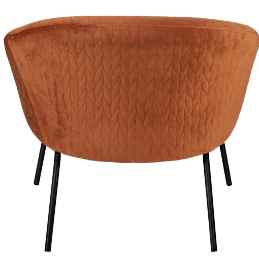 3S. x Home Fauteuil en velours cognac marron Outlet