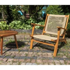Nordlys Fauteuil interieur exterieur en acacia massif et corde Best