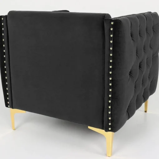3S. x Home Fauteuil Joshua Velours Noir Clearance
