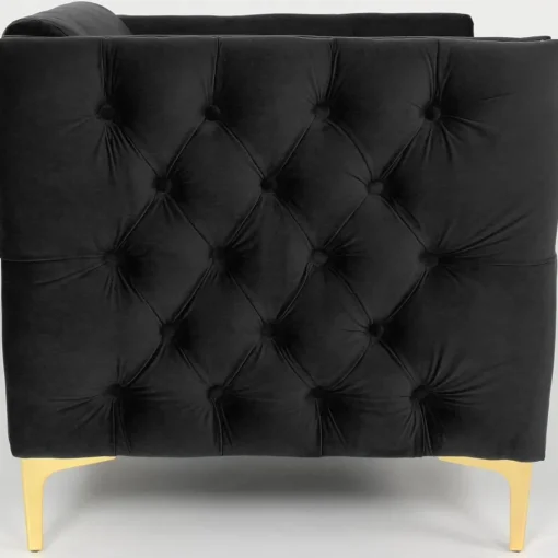 3S. x Home Fauteuil Joshua Velours Noir Clearance
