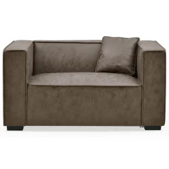 3S. x Home Fauteuil large Macao Tissu effet peau Vintage Marron Hot