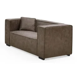 3S. x Home Fauteuil large Macao Tissu effet peau Vintage Marron Hot