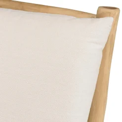 Macabane Fauteuil lounge en branches de Teck naturel avec coussin blanc WILL Best
