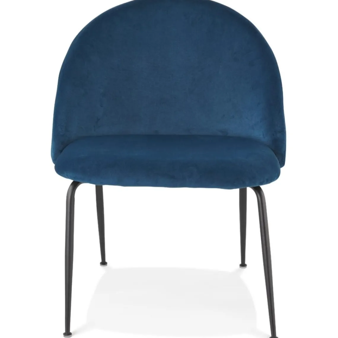ALTEREGO Fauteuil lounge 'MERMAID' en velours bleu et pieds en métal noir Clearance
