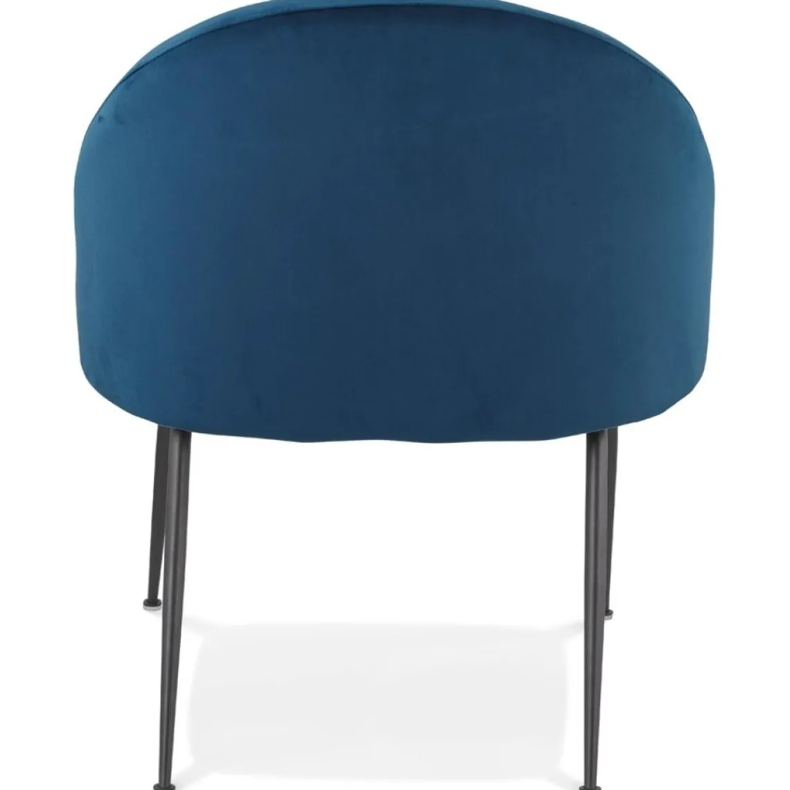 ALTEREGO Fauteuil lounge 'MERMAID' en velours bleu et pieds en métal noir Clearance