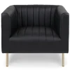 3S. x Home Fauteuil moderne à coutures verticales Sacramento Simili Noir Sale