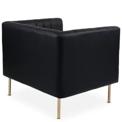 3S. x Home Fauteuil moderne à coutures verticales Sacramento Simili Noir Sale