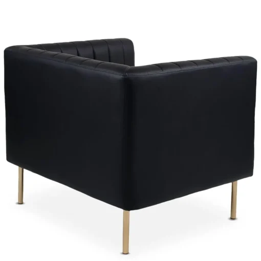 3S. x Home Fauteuil moderne à coutures verticales Sacramento Simili Noir Sale