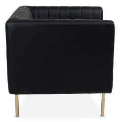 3S. x Home Fauteuil moderne à coutures verticales Sacramento Simili Noir Sale