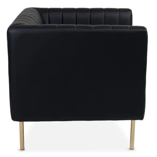 3S. x Home Fauteuil moderne à coutures verticales Sacramento Simili Noir Sale