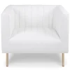 3S. x Home Fauteuil moderne à coutures verticales Sacramento Simili blanc Hot