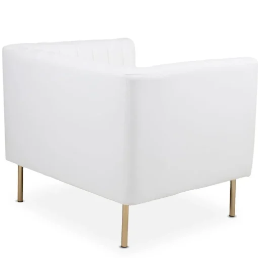 3S. x Home Fauteuil moderne à coutures verticales Sacramento Simili blanc Hot