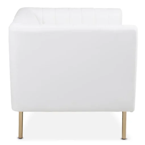 3S. x Home Fauteuil moderne à coutures verticales Sacramento Simili blanc Hot