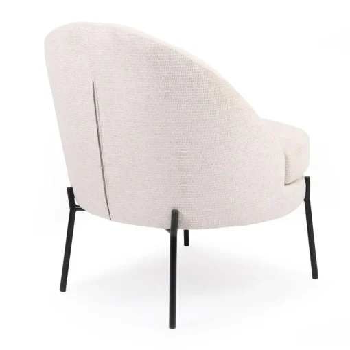 3S. x Home Fauteuil moderne au dossier arrondi Thiago Tissu Beige Clearance