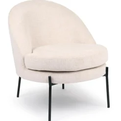 3S. x Home Fauteuil moderne au dossier arrondi Thiago Tissu Beige Clearance