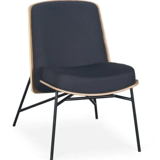 3S. x Home Fauteuil moderne Gauguin Bois clair et Tissu noir Online