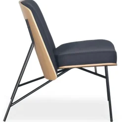 3S. x Home Fauteuil moderne Gauguin Bois clair et Tissu noir Online