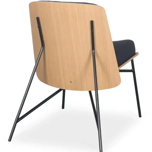 3S. x Home Fauteuil moderne Gauguin Bois clair et Tissu noir Online
