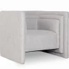 3S. x Home Fauteuil moderne style cubique Fredonia Tissu Gris Best