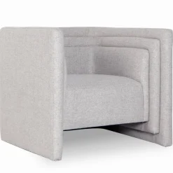 3S. x Home Fauteuil moderne style cubique Fredonia Tissu Gris Best