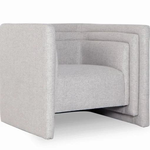 3S. x Home Fauteuil moderne style cubique Fredonia Tissu Gris Best