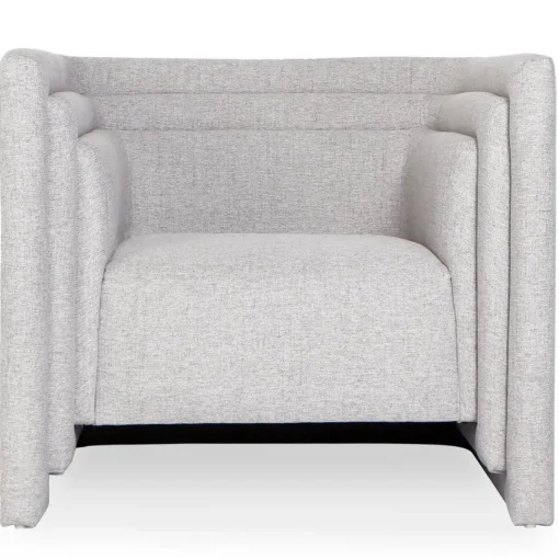 3S. x Home Fauteuil moderne style cubique Fredonia Tissu Gris Best