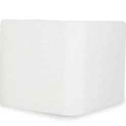 3S. x Home Fauteuil moderne style cubique Fredonia Tissu bouclette Crème New
