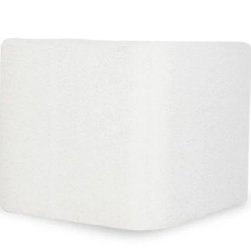 3S. x Home Fauteuil moderne style cubique Fredonia Tissu bouclette Crème New