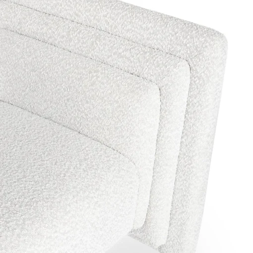 3S. x Home Fauteuil moderne style cubique Fredonia Tissu bouclette Crème New