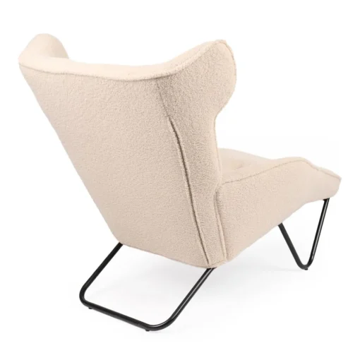 3S. x Home Fauteuil méridienne style bergère relax Shirley Tissu bouclette Beige Sale
