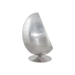 ALTEREGO Fauteuil Oeuf Aluminium et simili Marron Carlingue AMHERST Clearance