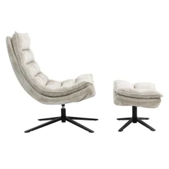 3S. x Home Fauteuil pivotant beige Brava Discount
