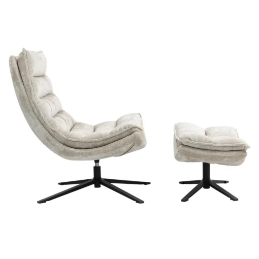 3S. x Home Fauteuil pivotant beige Brava Discount