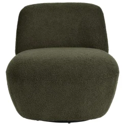 3S. x Home Fauteuil pivotant en bouclette épaisse vert Lana Clearance