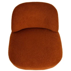 3S. x Home Fauteuil pivotant en bouclette épaisse terracotta Lana Sale