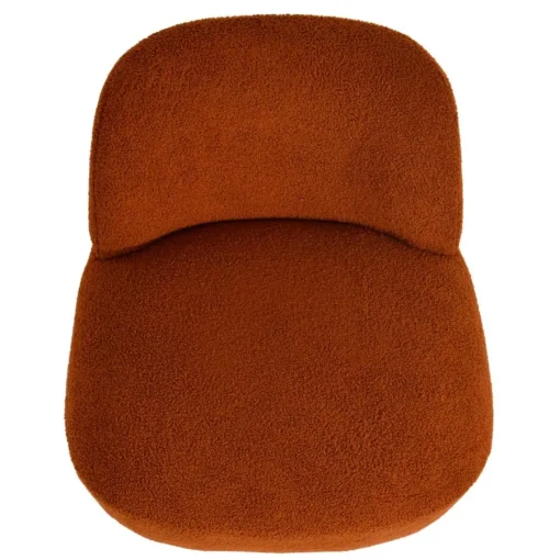 3S. x Home Fauteuil pivotant en bouclette épaisse terracotta Lana Sale
