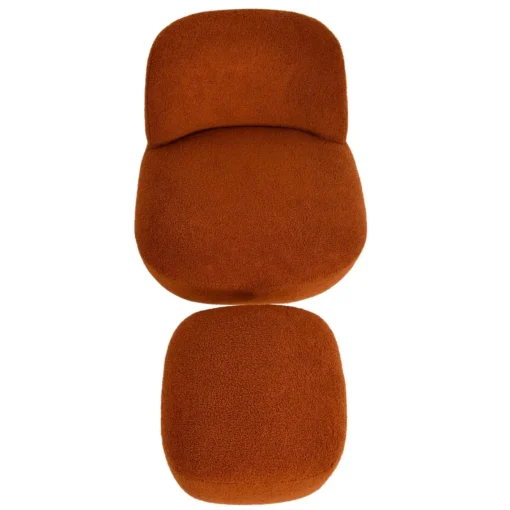3S. x Home Fauteuil pivotant en bouclette épaisse terracotta Lana Sale