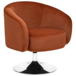 3S. x Home Fauteuil pivotant velours ambre EDITH